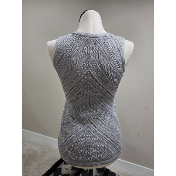White House Black Market Womens Gray Sleeveless Textured Knit Vest - Picture 5 of 9